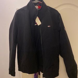 Mens Tommy Jeans black bomber jacket, new with tags, M
